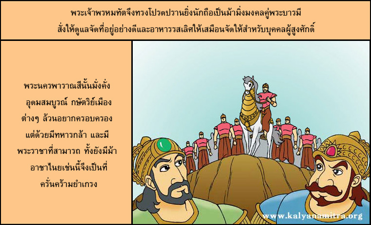 นิทานชาดก,  โภชาชานียะ อาชาใจเพชร , โภชาชานียชาดก, ว่าด้วยความเพียรอันยิ่งใหญ, การ์ตูนคุณธรรม, การ์ตูน, การ์ตูนธรรมะ, การ์ตูนคุณธรรม, การ์ตูนไทย, การ์ตูนภาพ, การ์ตูนช่อง, การ์ตูนเด็ก