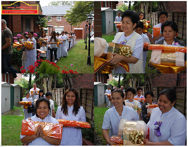 วัดพระธรรมกายแมนเชสเตอร์ จัดอบรมสามเณร  และตักบาตร