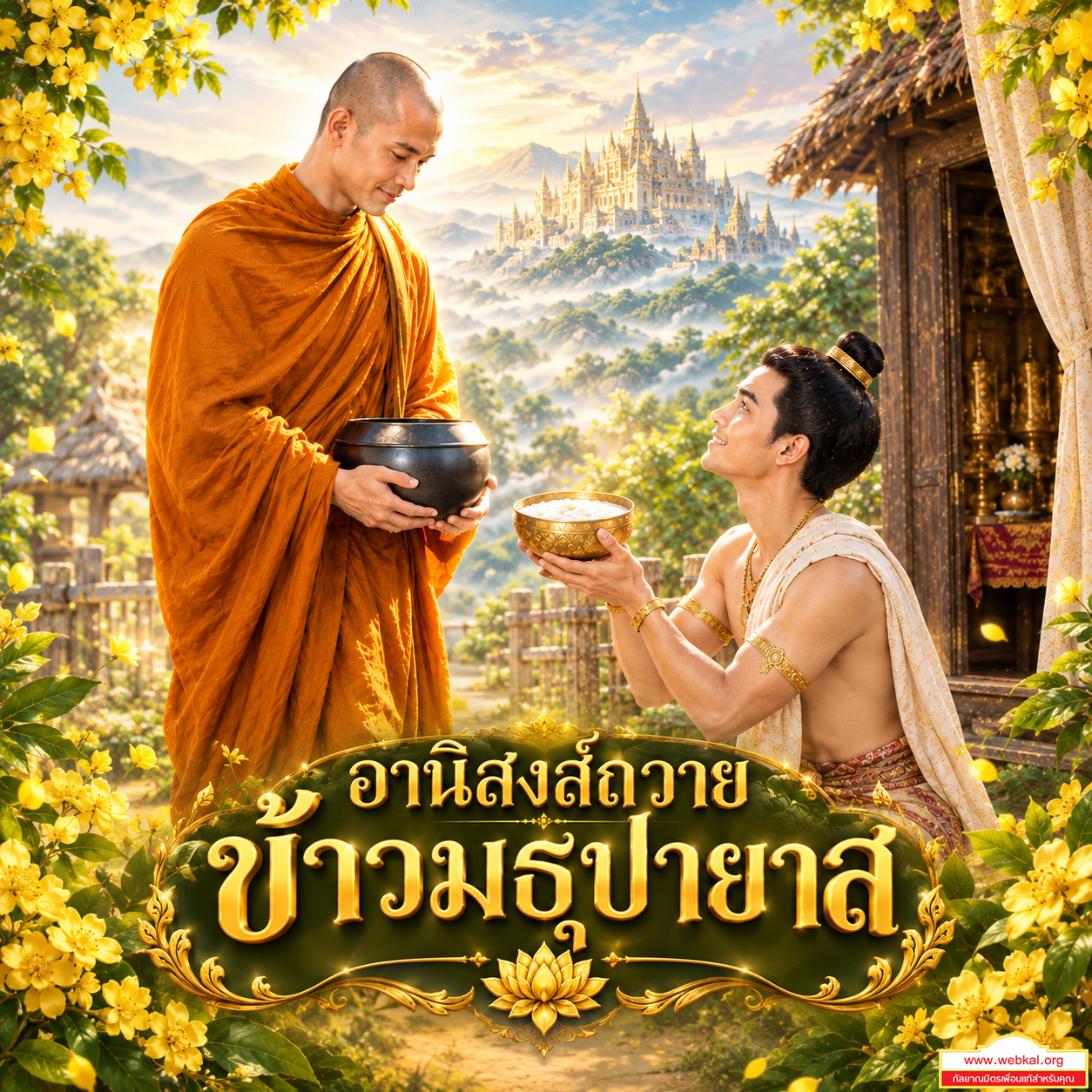อานิสงส์ถวายข้าวมธุปายาส, สามเณรติสสะ, พระสารีบุตร, พระเถระ, สามเณรอรหันต์, พระอรหันต์, พุทธกาล, การ์ตูนAI, AI, ธรรมะ, การ์ตูนธรรมะ