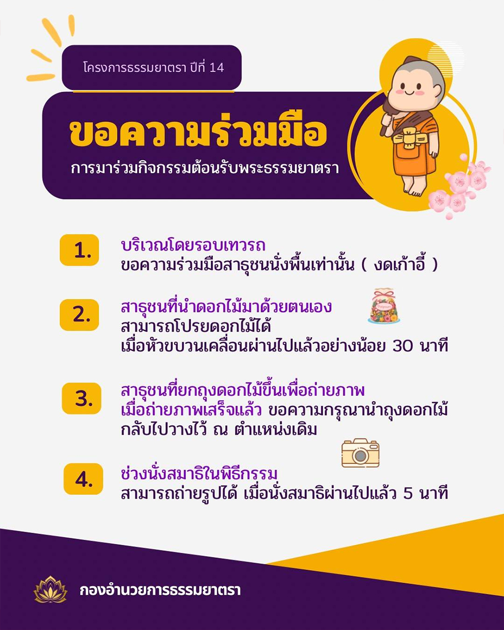 โครงการธรรมยาตรา กตัญญูบูชา มหาปูชนียาจารย์ พระมงคลเทพมุนี (สด จนฺทสโร) พระผู้ปราบมาร อนุสรณ์สถาน 7 แห่ง ปีที่ 14 วันที่ 2 - 31 มกราคม พ.ศ.2569, ธุดงค์, ธุดงค์ธรรมกาย, ธรรมกาย, ธรรมยาตรา, เดินธุดงค์, ธรรมกายเดินธรรมยาตรา
